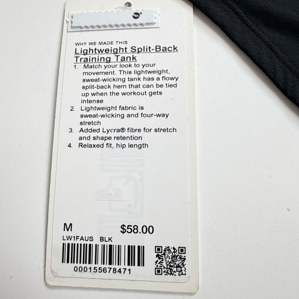 Lululemon Lightweight Split-Back Training Tank Top Womens Size M NWT - Picture 4 of 12